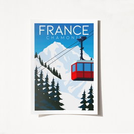 Wallity Póster Chamonix France - 1993 A4 21 x 29.7 cm Acabado Satín Mate Sin Marco